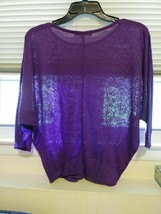 Derek Heart Juniors Purple Floral lace Asymmetrical Hem dolman sleeve M 054 - $7.50
