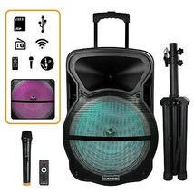 Trexonic 15&quot; Portable Rechargeable Bluetooth PA DJ Party Speaker w Tripod Stand - £118.97 GBP