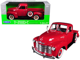 1953 Chevrolet 3100 Pickup Truck Red 1/24-1/27 Diecast Model Car by Welly - £26.94 GBP