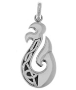 Jewelry Trends Viking Dragon Tail Celtic Knot Sterling Silver Pendant - £33.66 GBP