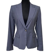 Elie Tahari Navy Blue Virgin Wool Blazer Jacket Size Medium Office Career - $44.99