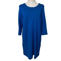 J. Jill Ponte pullover sheath dress with pockets size large petite teal blue  - £23.52 GBP