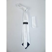 Men's Woven Tie Hankie Set J.Valintin Private Collection R80 White Pique image 2