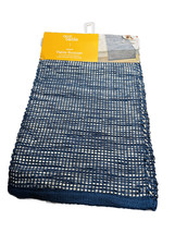 Our Table Coastal Marled Table Runner 14in x 90in 100% Cotton Blue/White. - £70.33 GBP