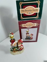the Beasley Family Collection teddy bears caroling by a light pole - $9.90