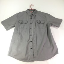 Wrangler Jeans Co Button down  Comfortable Gray Mens Short Sleeve Shirt Medium - £11.60 GBP