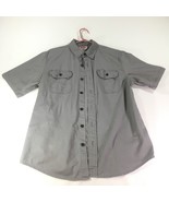 Wrangler Jeans Co Button down  Comfortable Gray Mens Short Sleeve Shirt ... - $20.19 CAD