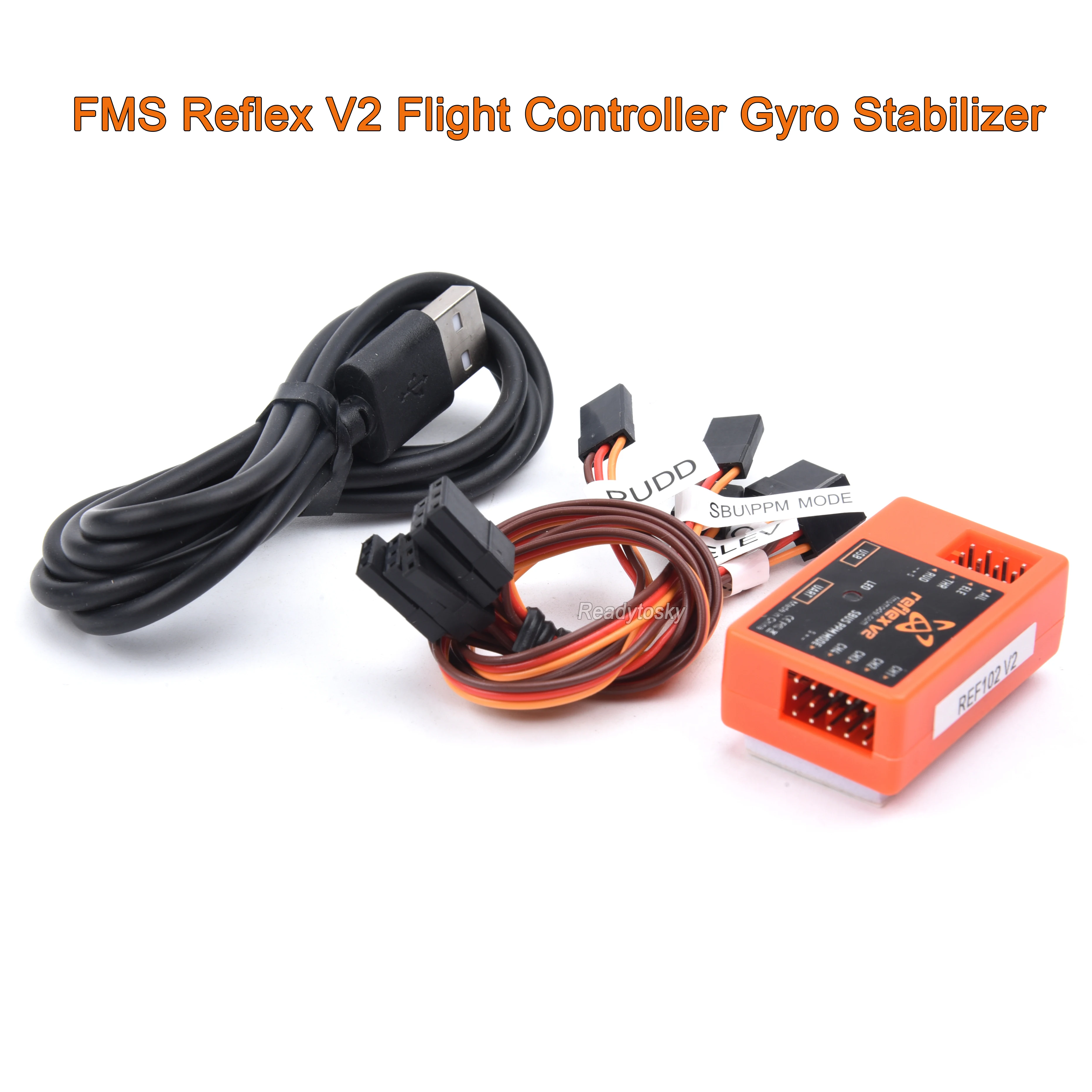 2 flight controller gyro stabilizer for fms warbird rc airplanes 70mm 80mm 980mm 1100mm thumb200