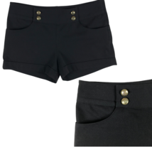 H&amp;M DIVIDED Black Casual Shorts with Nautical Anchor Crest Buttons Size 8 - £6.97 GBP