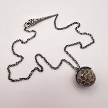 Designer Vintage Sterling Silver 925 Womens Chain Necklace Snake Leather... - $204.00