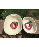 Purinton Slip Ware Apple Oval  Relish Bowls Pickle Set of 2 Pieces - £23.64 GBP