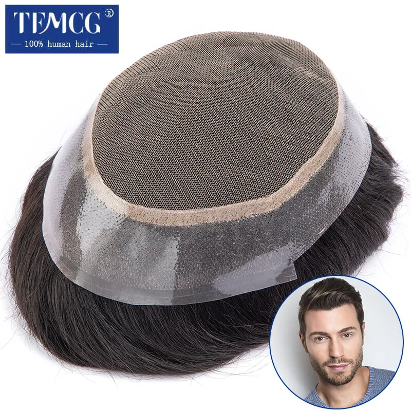Australia Toupee Men Lace PU Base Wig For Men Male Hair Prosthesis Breathable - £122.41 GBP+