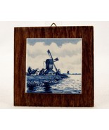 Miniature Blue Delft Hanging Wall Tile, 2&quot; Porcelain on 3&quot; Board, 2&quot; #DL... - $19.94 CAD