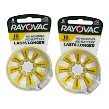 2 Packages Rayovac 8 Pack of #10 Hearing Aid Batteries EXP May 2024 - £3.12 GBP