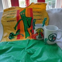 Gumby &amp;Pokey Friends Forever 1983 Art Clokey, bendables vintage costume, two mug - £40.09 GBP