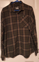 Under Armour Mens Green Plaid Flannel Button Down Cold Gear Outdoor Shir... - $20.85