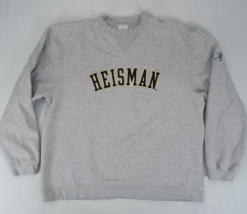 Vintage Heisman By Reebok Gray Spellout Crewneck Sweatshirt Mens Sz L Rare - £30.33 GBP