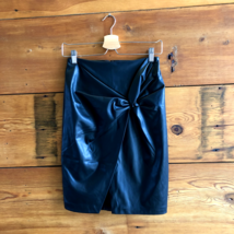 2 - Bebe Black Faux Leather Knot Detail Stretch Fit Pencil Skirt NEW 0929JM - £37.75 GBP