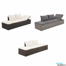 Outdoor Garden Patio Poly Rattan Adjustable Sun Lounger Bed Chair With C... - $257.12+
