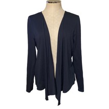 J. Jill Pure Jill Navy Blue Modal Jersey Open Front Cardigan Sweater Size L - £24.23 GBP