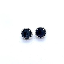 David Yurman Estate Black Orchid Petite Chantelaine Stud Earrings Silver... - $252.45