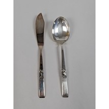 Oneida Morning Star Silverplate Jelly Server 1948 Spoon Butter Knife - $19.97