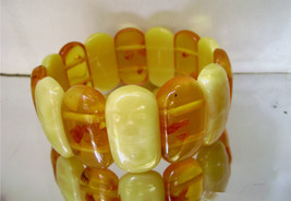 Vintage Natural Baltic Amber Wide Bracelet Honey and Butterscotch 40 grams  - £53.36 GBP