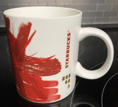 2014 Ceramic Starbucks Mug 15.2 Fl.oz. red paint splash good condition c... - £15.39 GBP