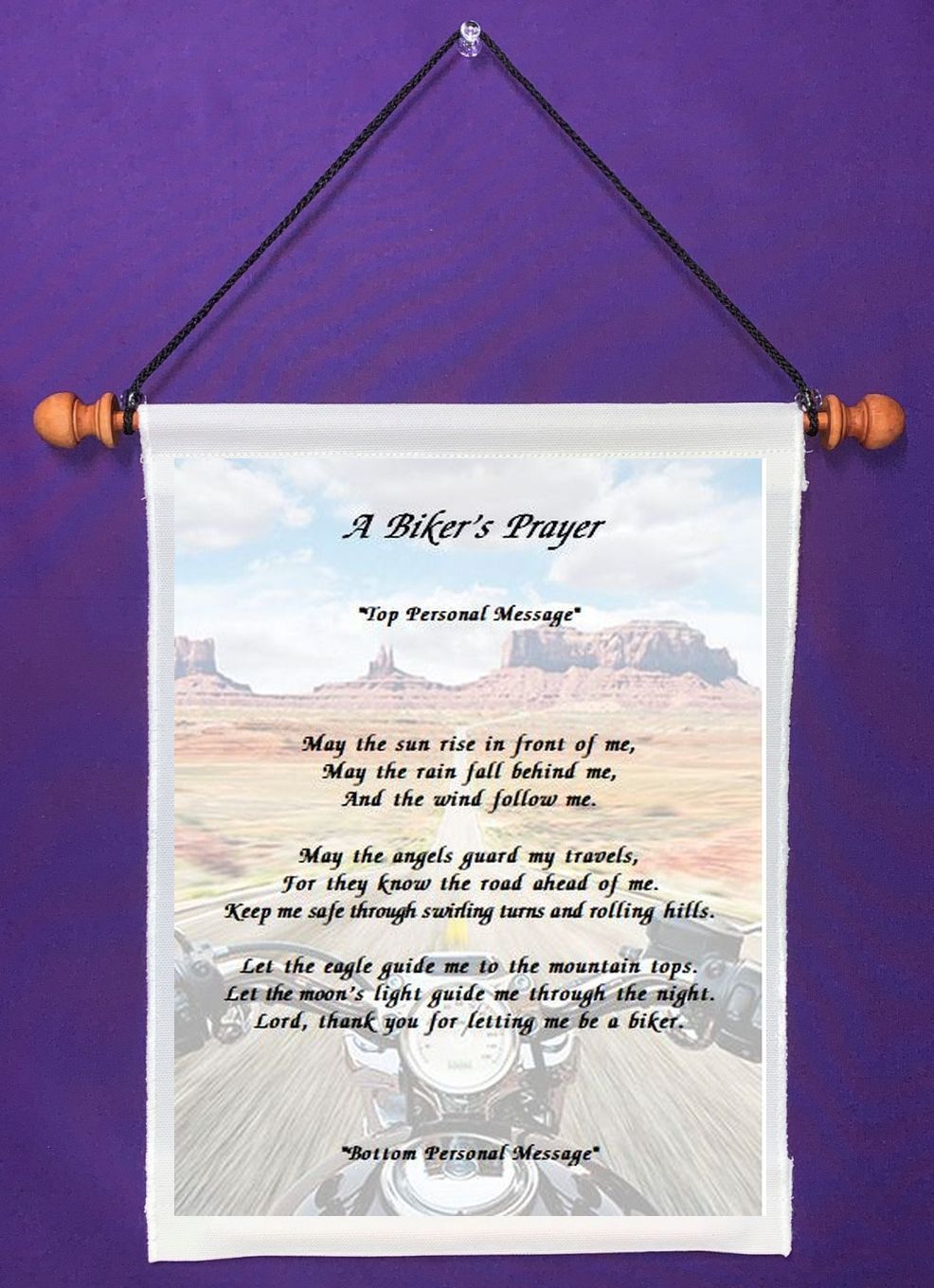 A Biker's Prayer Poem - Personalized Wall Hanging (835-1) - $19.99