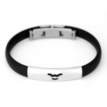 Stainless Steel 12 Constellations Bracelets For Women Fashion 12 zodiac Rubber H - £10.06 GBP