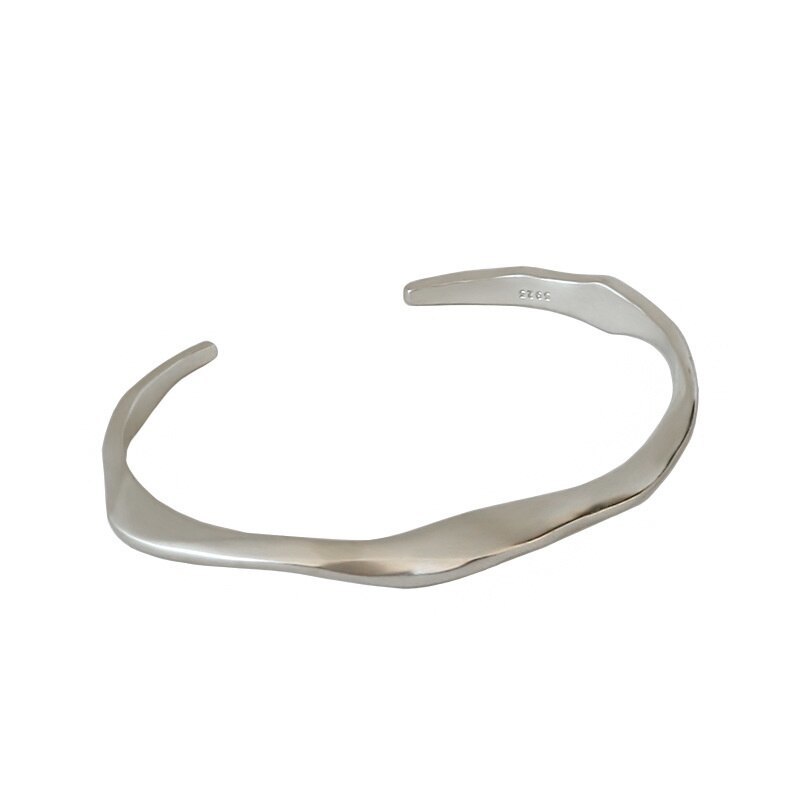 Luxury Bangles For Women Simple Sterling 925 Silver Bracelet For Girlfriend Vale - £42.39 GBP