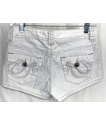 Junior Size 5 Grane Norway Boyfriend Women&#39;s White Short Shorts Stretch - $19.47 CAD