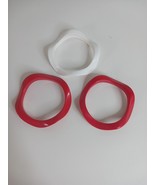 Vintage Red And White Bangle Bracelet Set - $321.31 MXN
