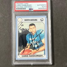 1990 Collegiate Collection #8 Chris Hanburger Signed Card AUTO PSA slabbed North - £63.19 GBP