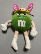 M&amp;M Green Plush Toy with white boots and gloves good Yellow Hat W/ Rabbi... - £7.81 GBP