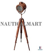 Royal Decor Brown Antique Nautical Search Light With Wooden Tripod - £156.03 GBP