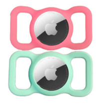 Apple AirTag Compatible Cases For Apple Cat Dog Collar Clip  Pink Mint 2 Pack - £12.59 GBP
