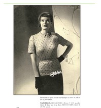 1950s Blouse and Skirt in Ribbon - 2 Knit pattern (PDF 7410) - $3.75