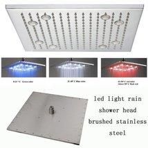16 Inch Ceiling Mount Square Rainfall LED Shower Head, Stainless Steel (include  - $267.25