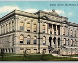 Public Library Building Des Moines Iowa IA UNP DB Postcard K6 - £3.85 GBP
