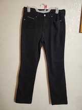 Levi Strauss Jeans Black Women 505 Straight Leg 10L Tag 30/34 Embroidered - $24.97