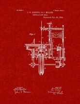 Circular Saw Mill Patent Print - Burgundy Red - £6.35 GBP+