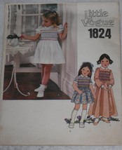 Little Vogue Pattern 1824 Children&#39;s Dress 2 Lengths Size 4 Vintage 1970&#39;s - £7.92 GBP