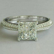 Princess Cut 2.20Ct Simulated Diamond Engagement Ring White Gold Plated Size 5 - £106.90 GBP