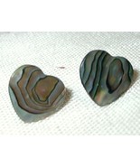 j78 Mini Heart Shaped Abalone Paua Shell Pierced Stud Post Earrings - £1.58 GBP