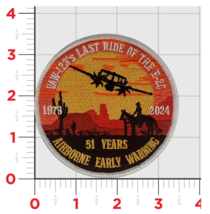 NAVY VAW-123 SCREWTOPS LAST RIDE E-2C EMBROIDERED HOOK &amp; LOOP PATCH - £31.35 GBP
