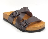 Moosefield Women Double Strap Footbed Slide Sandals Size US 6 Brown Leather - £18.17 GBP