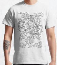 Chinese dragon flying in a very cloudy sky - White Classic T-Shirt - £16.73 GBP