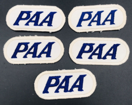 Lot of Five (5) VTG 1940&#39;s PAA Pan Am Airlines Embroidered Patch 4 3/4&quot; x 1 5/8&quot; - £13.04 GBP