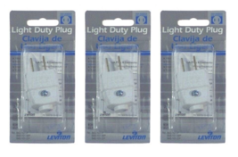 Electrical Plug, 2-Pole, 15A, 125V, NEMA 1-15P, Leviton C22-00101-0WP (3... - $2.97